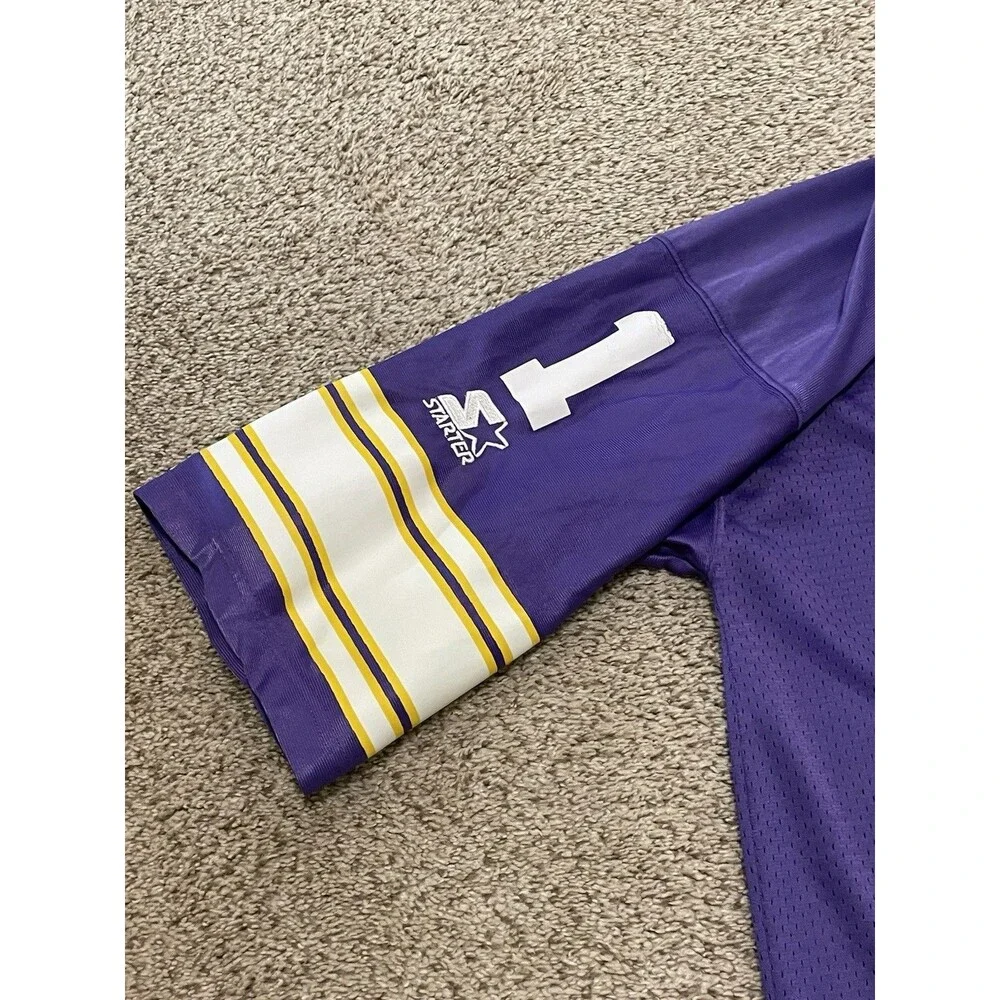 1990s Vintage Starter Minnesota Vikings Warren Moon Football Jersey Mens 48-XL